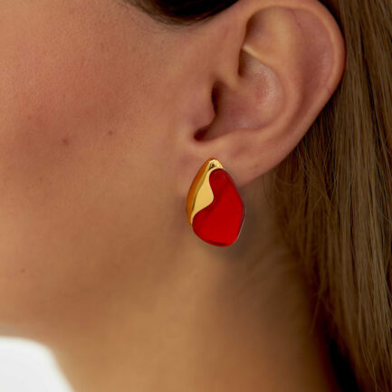 Women's European And American Red Stud Earring