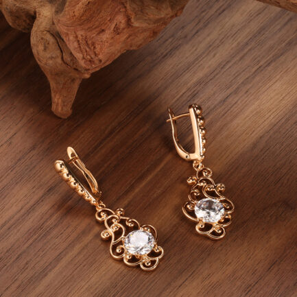 Women's Fashion Long Pattern Zircon Earrings - Image 2
