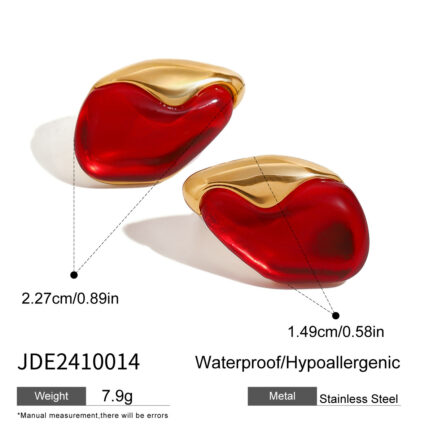 Women's European And American Red Stud Earring - Image 2