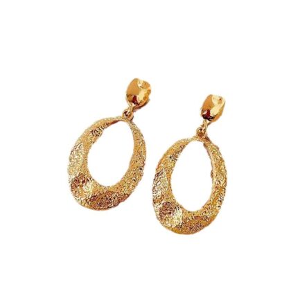Metal Irregular Oval Geometric Vintage Earrings For Women - Image 6