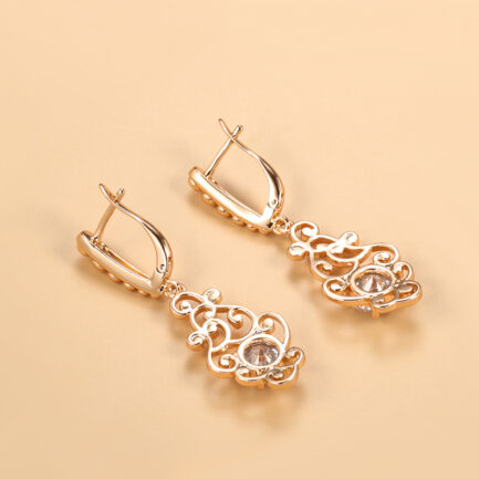Women's Fashion Long Pattern Zircon Earrings - Image 3