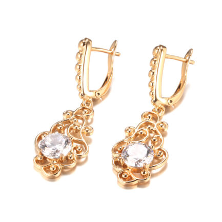Women's Fashion Long Pattern Zircon Earrings - Image 4